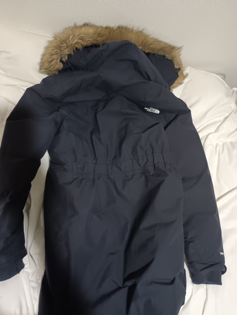 ノースフェイスダウン クリーニング前 背面